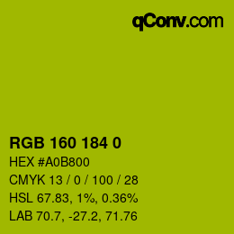 Code couleur: RGB 160 184 0 | qconv.com