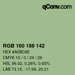 カラーコード: RGB 160 188 142 | qconv.com