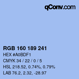 カラーコード: RGB 160 189 241 | qconv.com