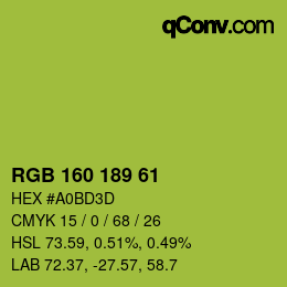 Farbcode: RGB 160 189 61 | qconv.com