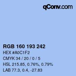 Color code: RGB 160 193 242 | qconv.com