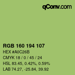 Color code: RGB 160 194 107 | qconv.com