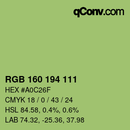 Color code: RGB 160 194 111 | qconv.com