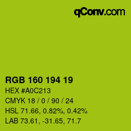 颜色代码: RGB 160 194 19 | qconv.com