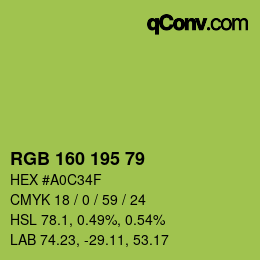 カラーコード: RGB 160 195 79 | qconv.com