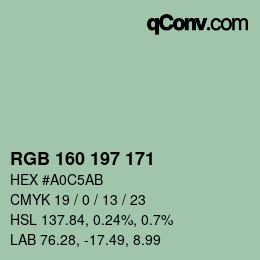 Farbcode: RGB 160 197 171 | qconv.com