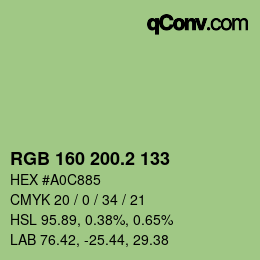 カラーコード: RGB 160 200.2 133 | qconv.com