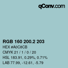 カラーコード: RGB 160 200.2 203 | qconv.com