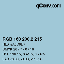 カラーコード: RGB 160 200.2 215 | qconv.com