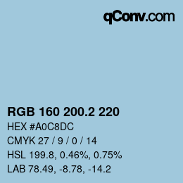 カラーコード: RGB 160 200.2 220 | qconv.com