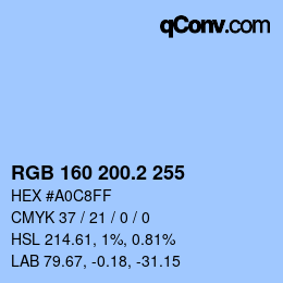カラーコード: RGB 160 200.2 255 | qconv.com
