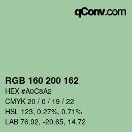 Color code: RGB 160 200 162 | qconv.com