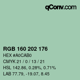 Farbcode: RGB 160 202 176 | qconv.com