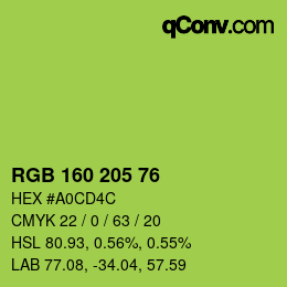颜色代码: RGB 160 205 76 | qconv.com