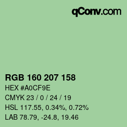 Color code: RGB 160 207 158 | qconv.com