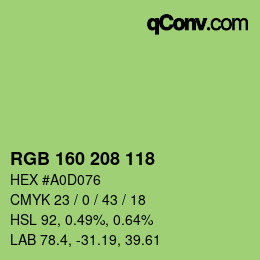 Farbcode: RGB 160 208 118 | qconv.com