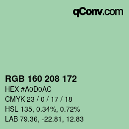 Farbcode: RGB 160 208 172 | qconv.com