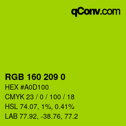 Color code: RGB 160 209 0 | qconv.com