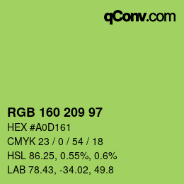 Color code: RGB 160 209 97 | qconv.com