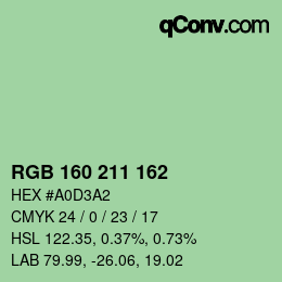 Color code: RGB 160 211 162 | qconv.com