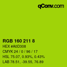 Color code: RGB 160 211 8 | qconv.com