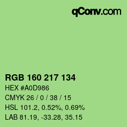 Color code: RGB 160 217 134 | qconv.com