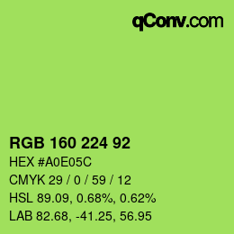 颜色代码: RGB 160 224 92 | qconv.com
