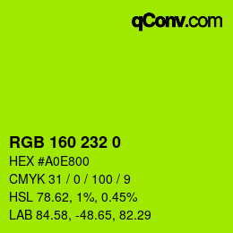 Color code: RGB 160 232 0 | qconv.com