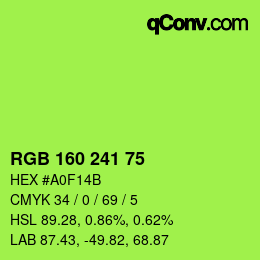 Farbcode: RGB 160 241 75 | qconv.com