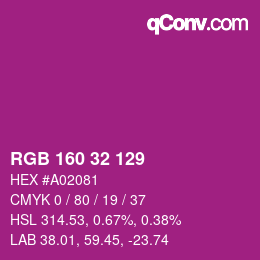 Color code: RGB 160 32 129 | qconv.com