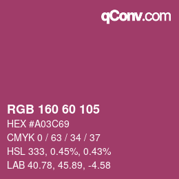 颜色代码: RGB 160 60 105 | qconv.com