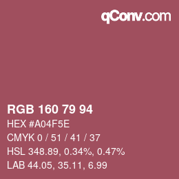 Color code: RGB 160 79 94 | qconv.com