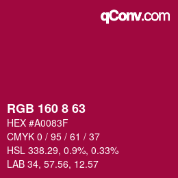 Color code: RGB 160 8 63 | qconv.com