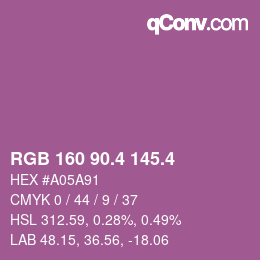 カラーコード: RGB 160 90.4 145.4 | qconv.com