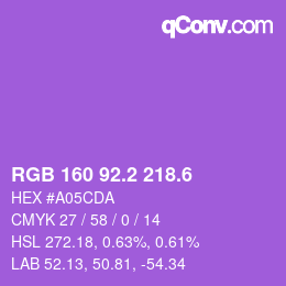 カラーコード: RGB 160 92.2 218.6 | qconv.com