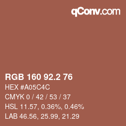 Color code: RGB 160 92.2 76 | qconv.com
