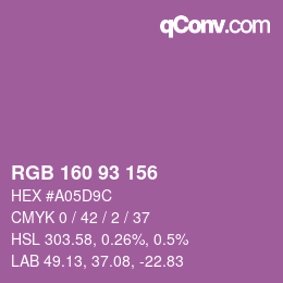 Color code: RGB 160 93 156 | qconv.com