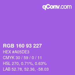 カラーコード: RGB 160 93 227 | qconv.com