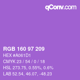 Código de color: RGB 160 97 209 | qconv.com