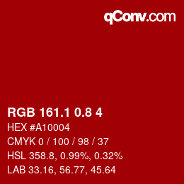 カラーコード: RGB 161.1 0.8 4 | qconv.com