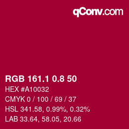 カラーコード: RGB 161.1 0.8 50 | qconv.com