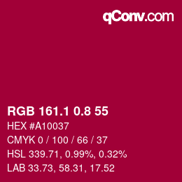 カラーコード: RGB 161.1 0.8 55 | qconv.com