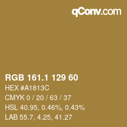 カラーコード: RGB 161.1 129 60 | qconv.com