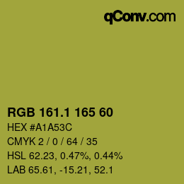 カラーコード: RGB 161.1 165 60 | qconv.com