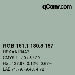Color code: RGB 161.1 180.8 167 | qconv.com