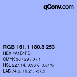 Color code: RGB 161.1 180.8 253 | qconv.com