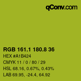 カラーコード: RGB 161.1 180.8 36 | qconv.com