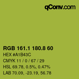 カラーコード: RGB 161.1 180.8 60 | qconv.com