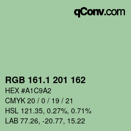カラーコード: RGB 161.1 201 162 | qconv.com