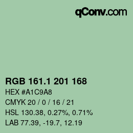 カラーコード: RGB 161.1 201 168 | qconv.com